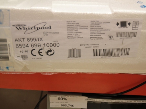varná doska plynová WHIRLPOOL AKT 699 IX